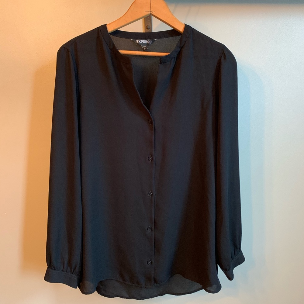 Express black long sleeve blouse